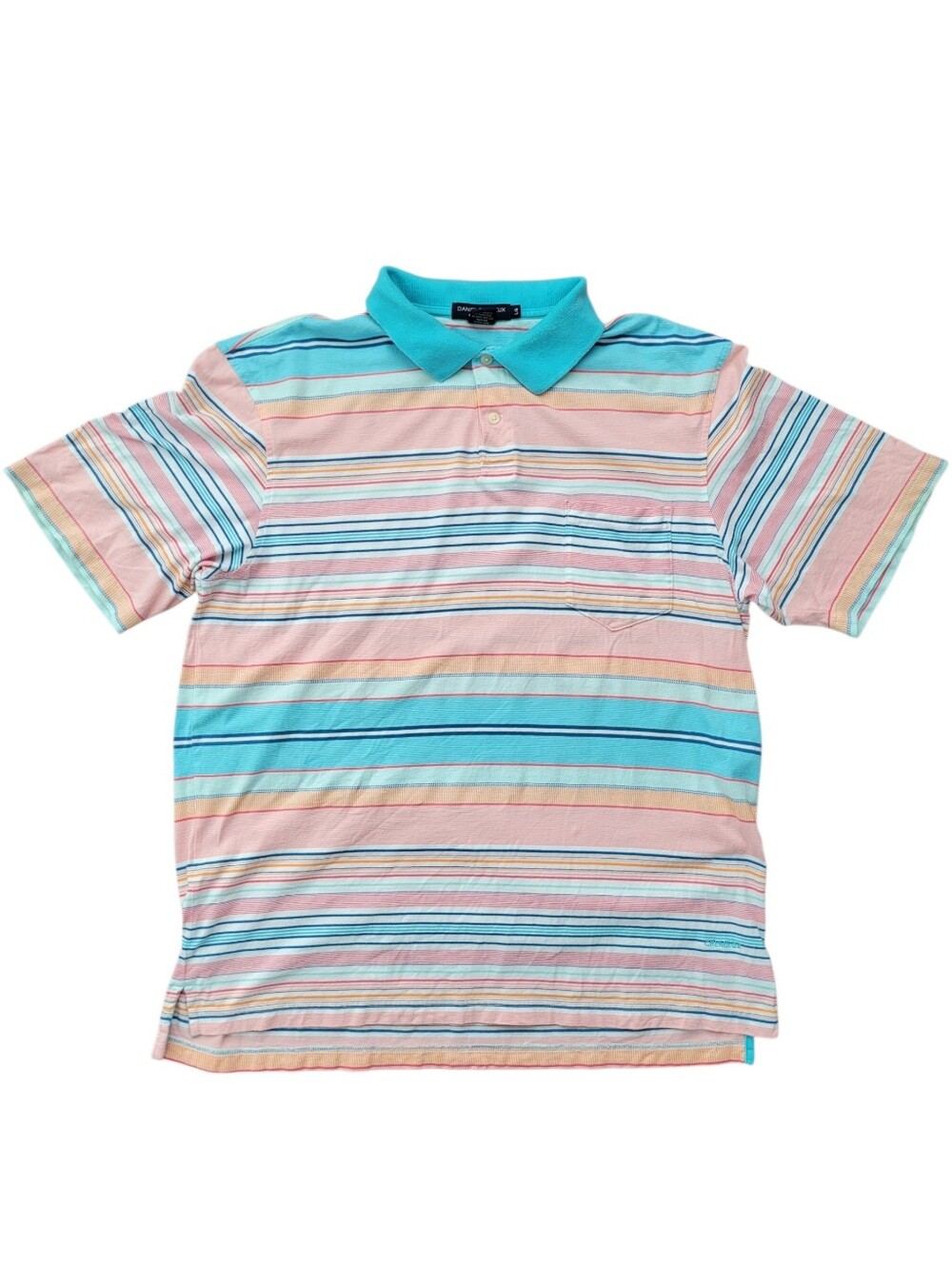 Daniel Cremieux Pastel Striped Polo in Aqua and Pink